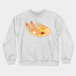 Sleeping Pizza Puppy Crewneck Sweatshirt